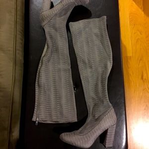 Nicole Ricci Size 9 Gray Over the Knee Boot NEW